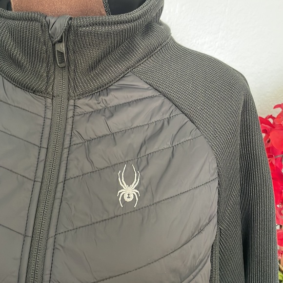 NWT Spyder Black Full Zip Half Puffer Jacket S - Picture 3 of 5
